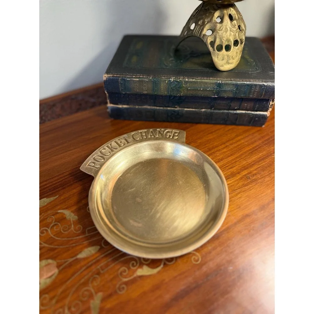 Vintage Brass Pocket Change Tray